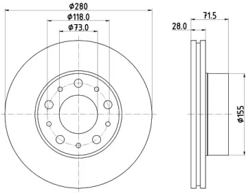 HELLA PAGID 8dd355125421 -  Тормозной диск